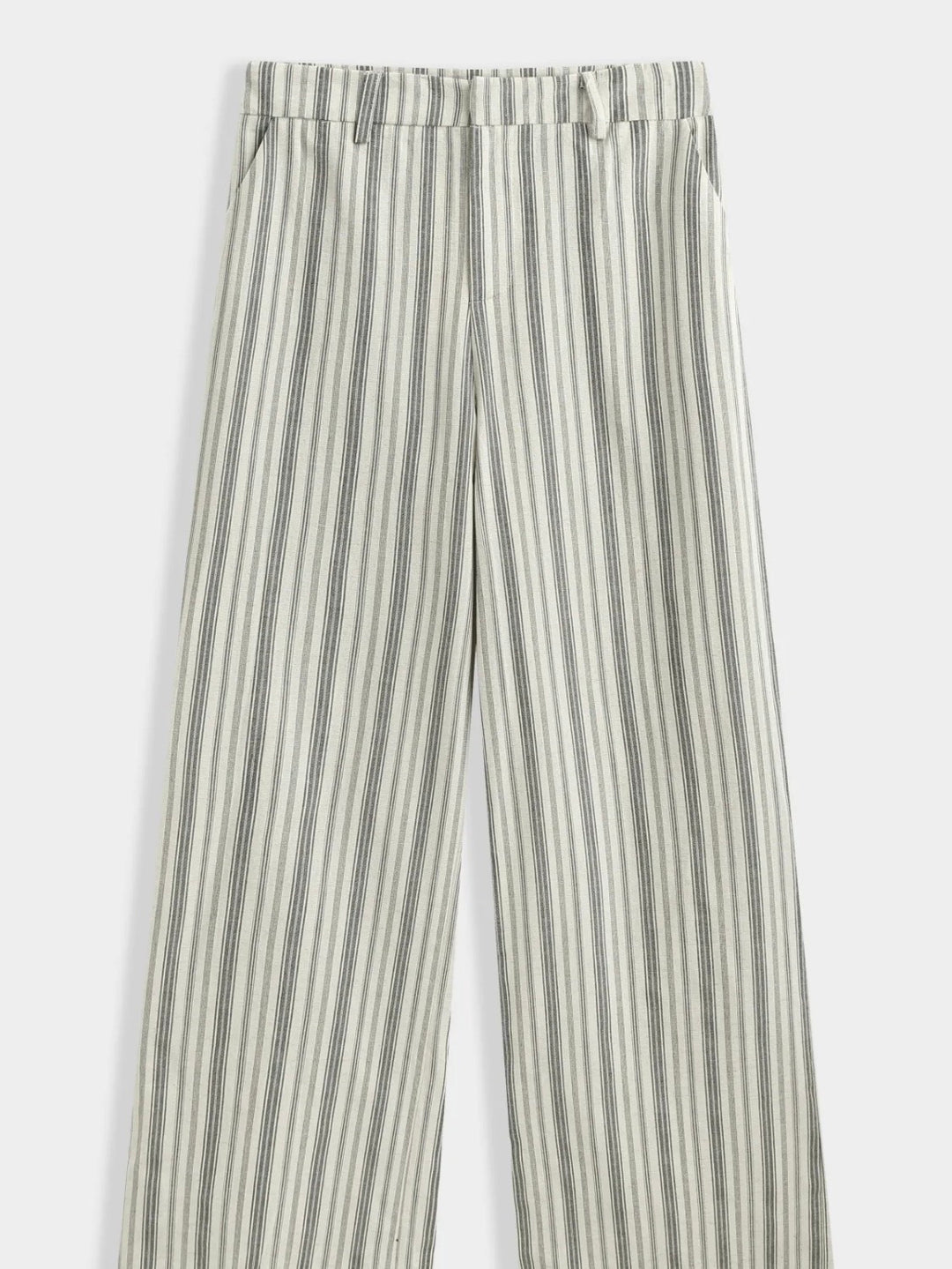 Ensemble gilet asymétrique et pantalon large en lin